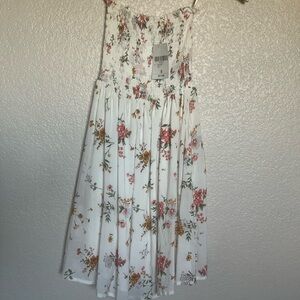 Floral Print White Dress